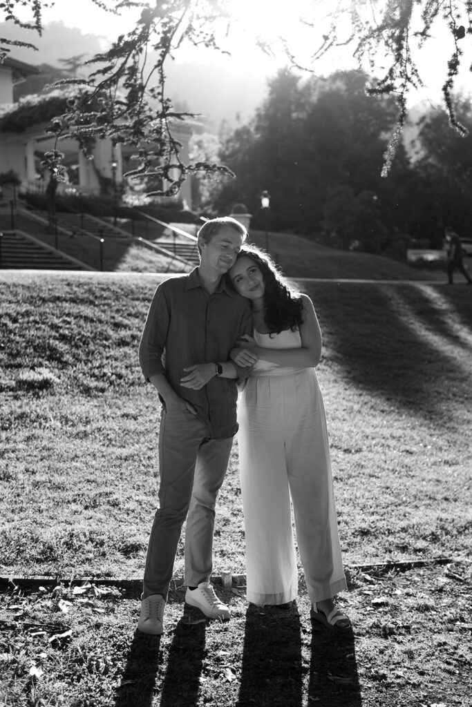 Engaged couple At Montalvo Arts Center